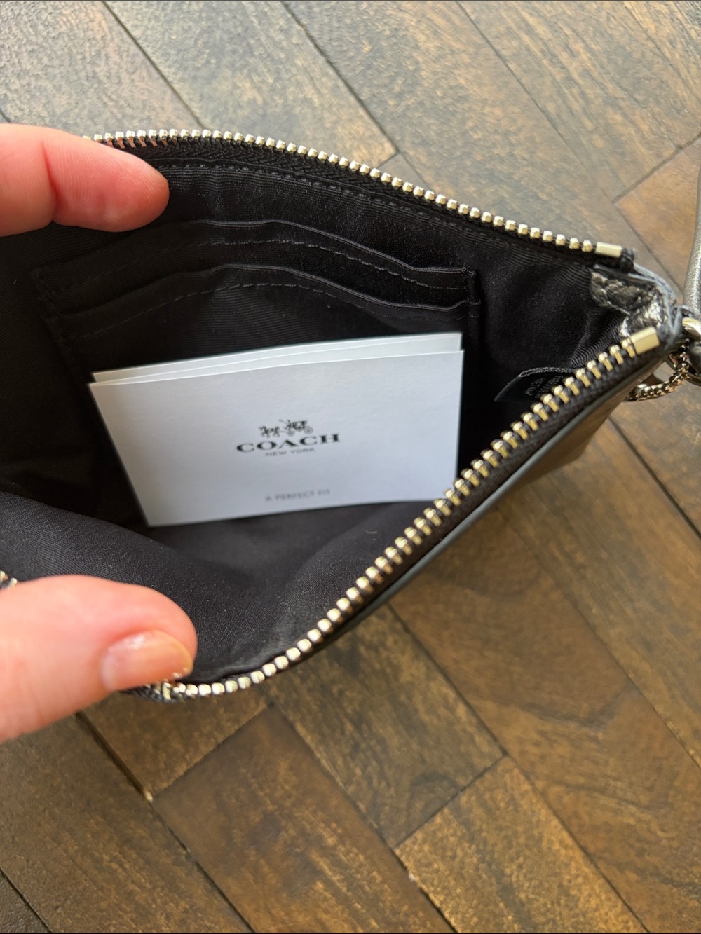Coach Metallic Pewter Wristlet Pouch - Picture 3 of 3
